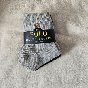 Polo Ralph Lauren Cotton Ankle Socks Women Embroidered Bear Size 8 Grey Navy New